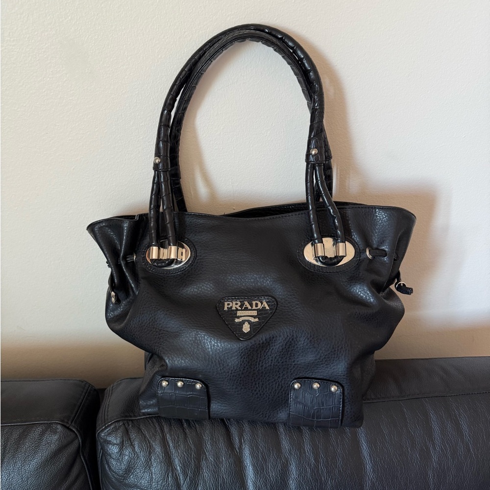 Black Leather Tote Bag - Elegant Everyday Carry
